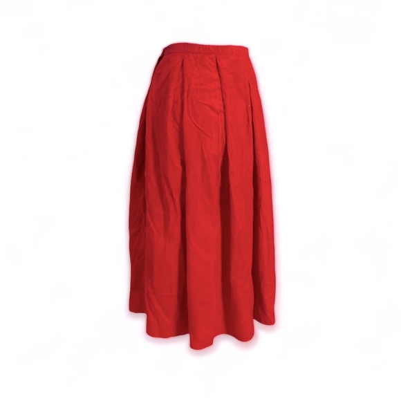 Vintage 1950's Corduroy Red Flare Skirt - Picture 1 of 3